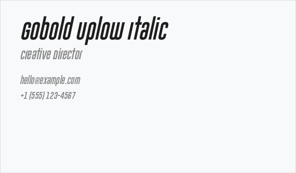 Gobold Uplow Italic Business Card