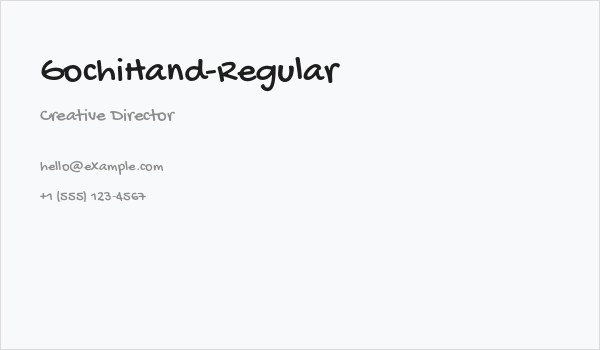GochiHand-Regular Business Card