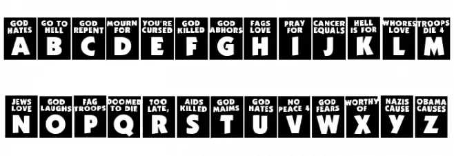 God Hates Westboro Fonte MAIÚSCULAS