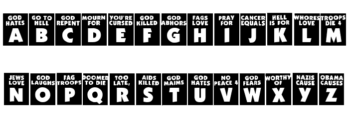 God Hates Westboro Font LOWERCASE