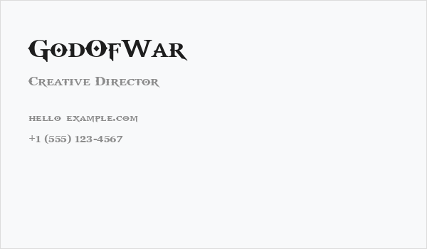 GodOfWar Business Card