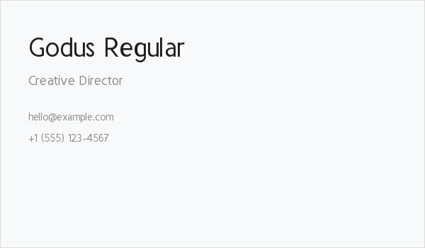 Godus Regular Business Card