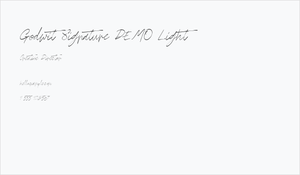 Godwit Signature DEMO Light Business Card
