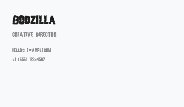 Godzilla Business Card