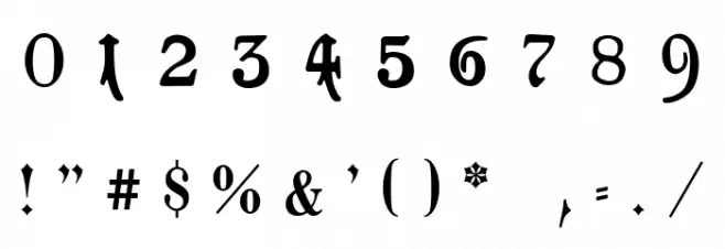 Goeschen Fraktur UNZ1A Italic Font OTHER CHARS