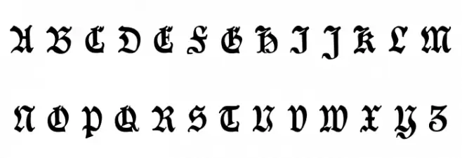 Goeschen Fraktur UNZ1A Italic Schriftart Groß