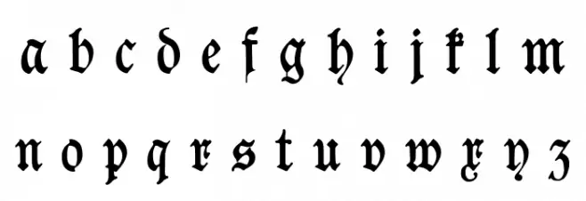 Goeschen Fraktur UNZ1A Italic Fuentes MINÚSCULAS