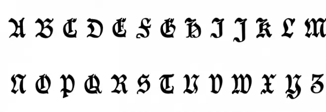 Goeschen Fraktur UNZ1A Italic Fonte MAIÚSCULAS