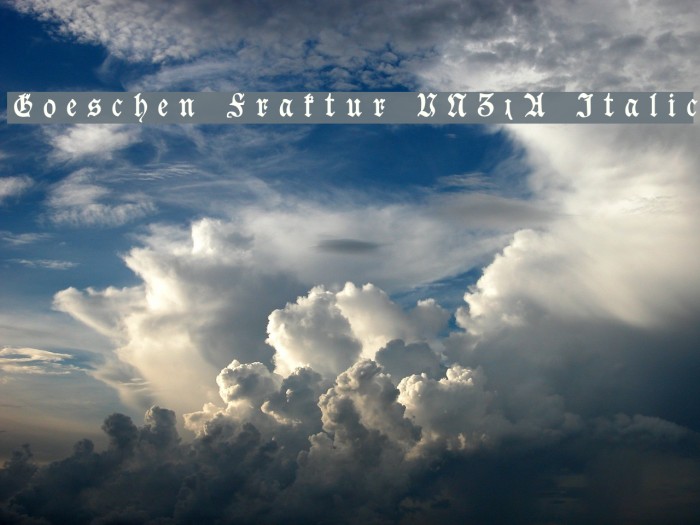 Goeschen Fraktur UNZ1A Italic Font examples