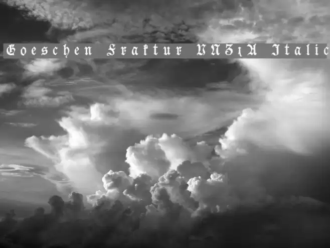 Goeschen Fraktur UNZ1A Italic Font examples