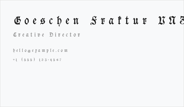 Goeschen Fraktur UNZ1A Italic Business Card