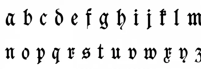 Goeschen Fraktur UNZ1A Italic Font Litere mici
