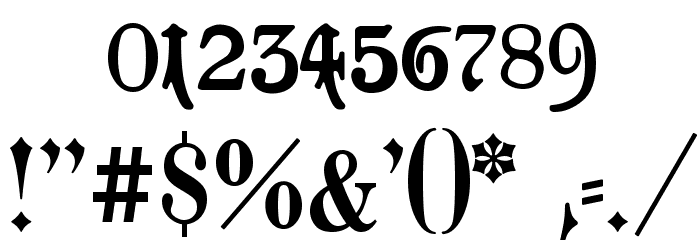 Goeschen Fraktur UNZ1A Шрифта ДРУГИЕ символов