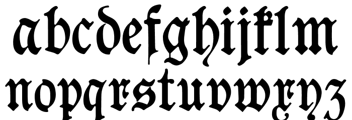 Goeschen Fraktur UNZ1A Font LOWERCASE