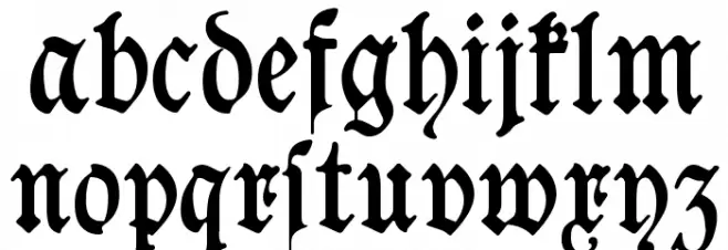 Goeschen Fraktur Шрифта строчной