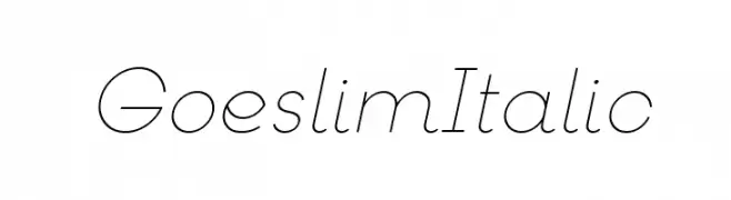 Goeslim Italic  フリーフォントのダウンロード
