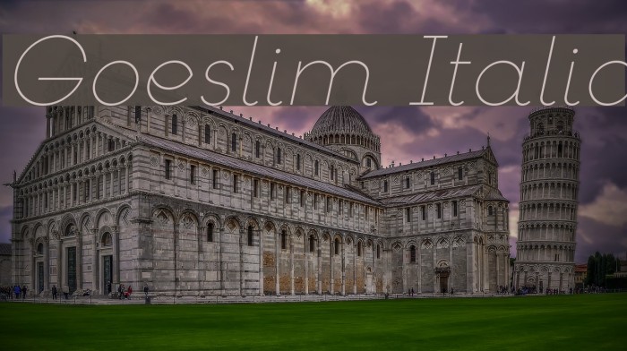 Goeslim Italic Font examples