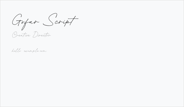 Gofar Script Business Card