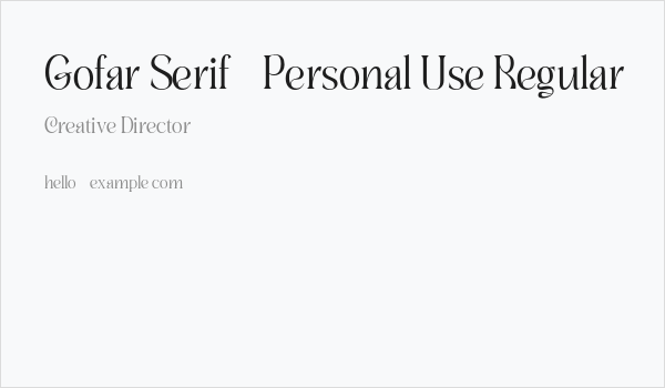 Gofar Serif - Personal Use Regular Business Card
