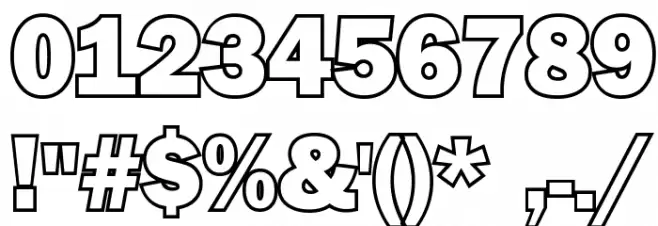 Goffik-Outline Font OTHER CHARS