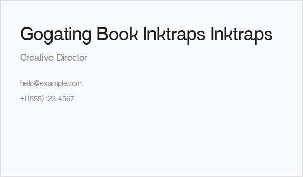 Gogating Book Inktraps Inktraps Business Card
