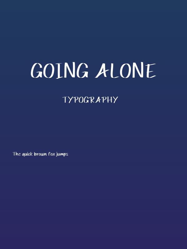 Going Alone Poster