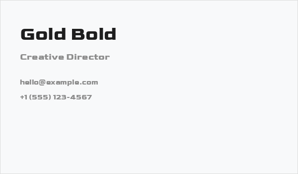 Gold Bold Business Card