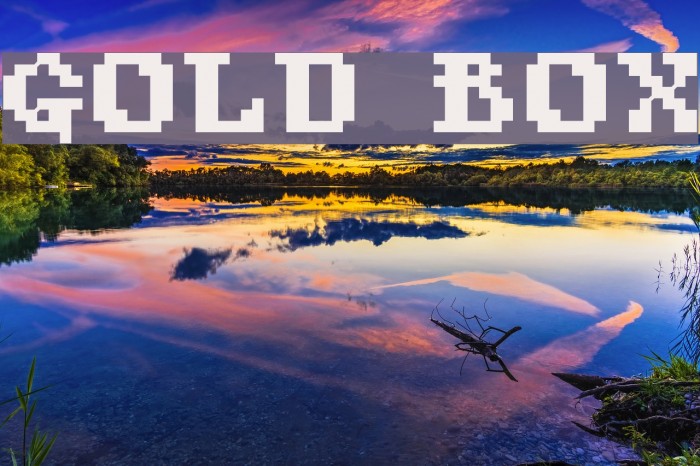 Gold Box Font examples