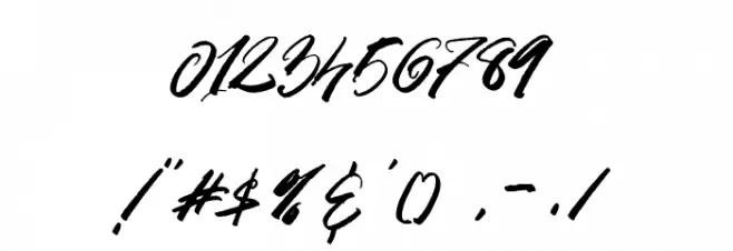 Gold Brush Font OTHER CHARS