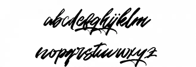 Gold Brush Schriftart Kleinbuchstaben