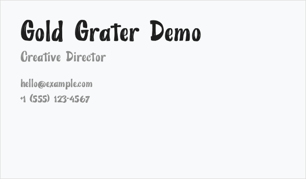 Gold Grater Demo Business Card