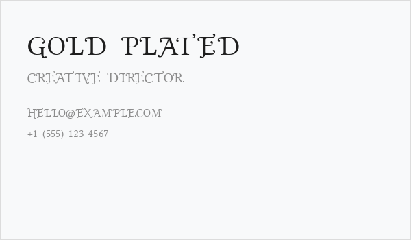 Gold Plated Business Card