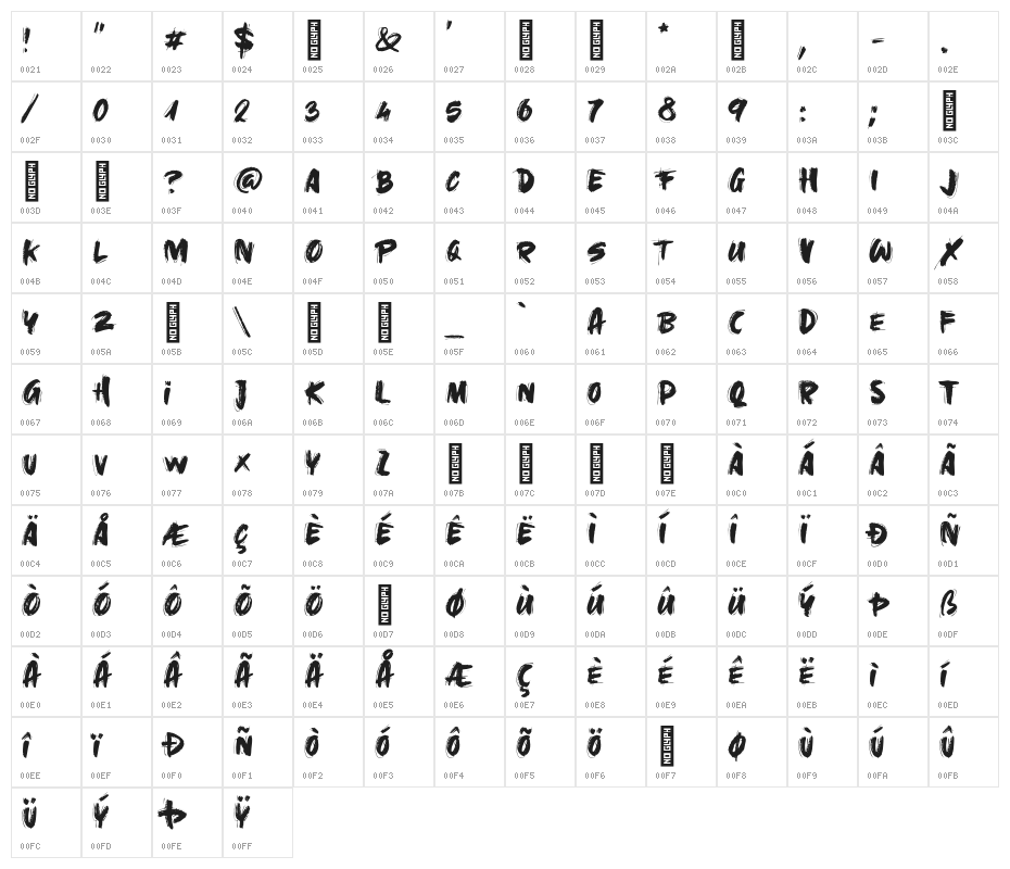 Gold Under The Mud Regular Character Map