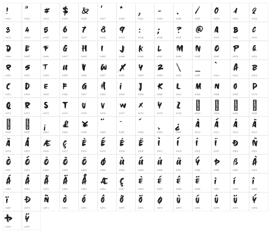 Gold Under The Mud Regular Character Map