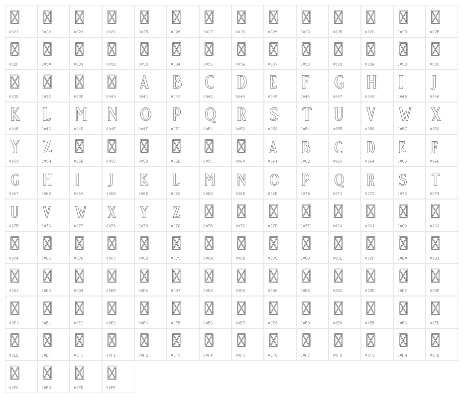 GoldCoastFree-Outline Character Map