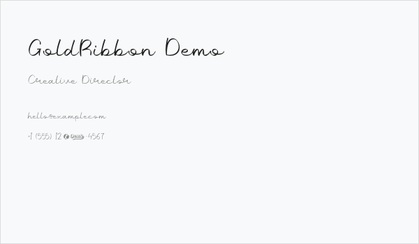 GoldRibbon Demo Business Card