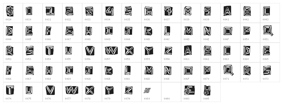 GoldRing Character Map