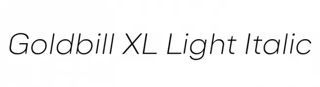 Goldbill XL Light Italic  font caratteri gratis