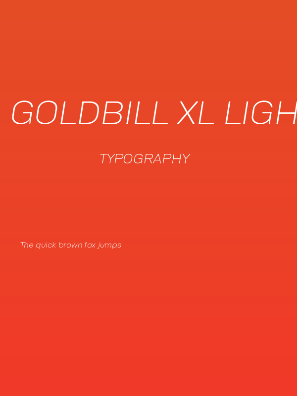 Goldbill XL Light Italic Poster