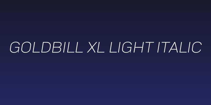 Goldbill XL Light Italic Social Header