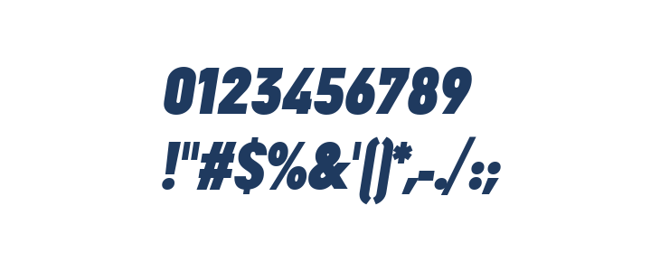 Goldbill XS ExtraBold Italic Other Characters
