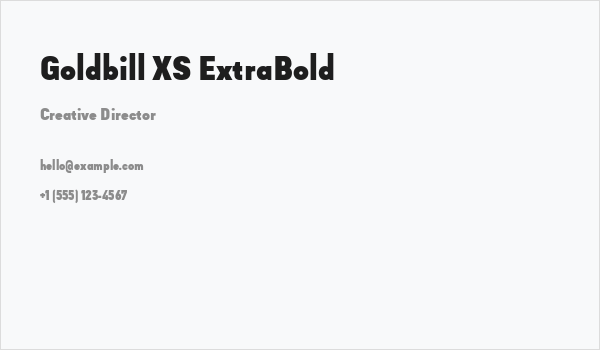 Goldbill XS ExtraBold Business Card