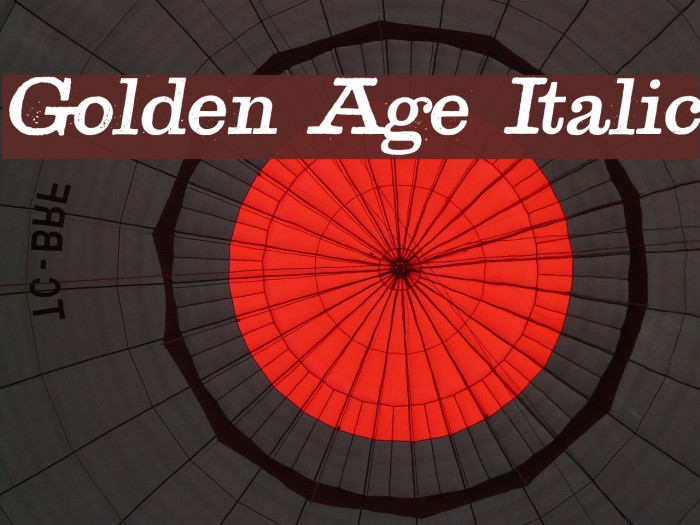 Golden Age Italic Font examples