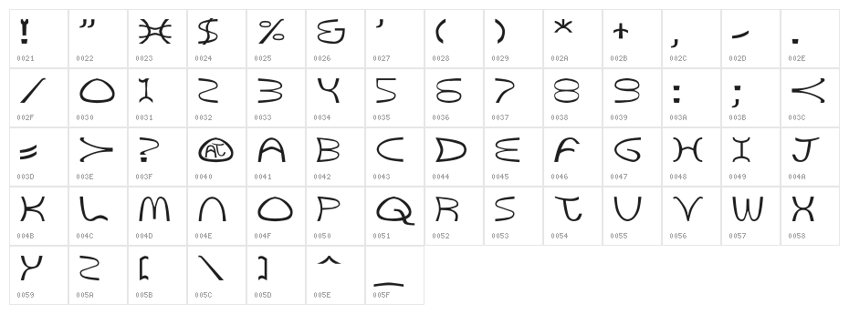 Golden Arches Bold Character Map