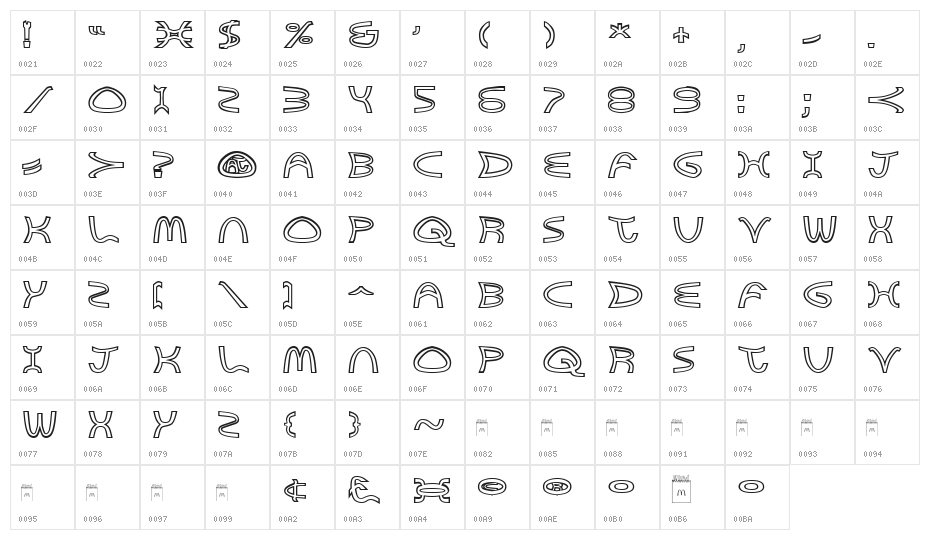 Golden Arches Outline Character Map