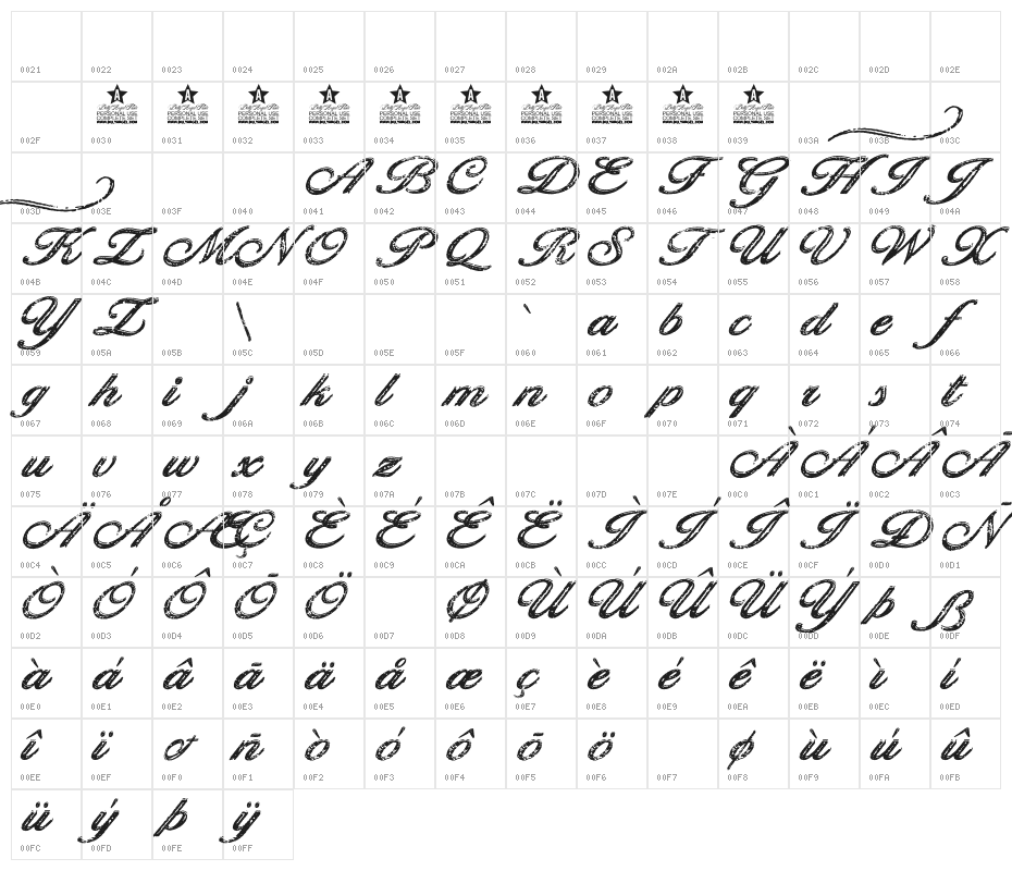 Golden Brick Personal Use Regular Character Map