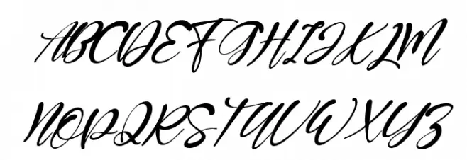 Golden Cristal Italic फ़ॉन्ट अपरकेस