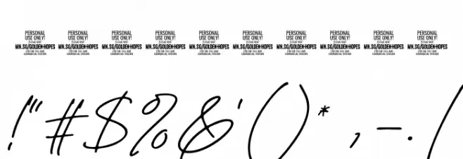 Golden Hopes PERSONAL USE ONLY Regular Font OTHER CHARS