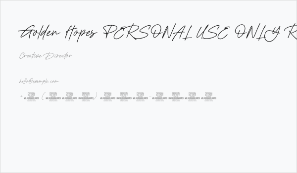 Golden Hopes PERSONAL USE ONLY Regular Business Card