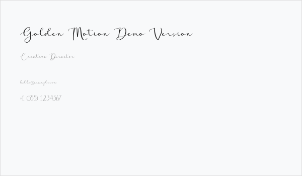 Golden Motion Demo Version Business Card